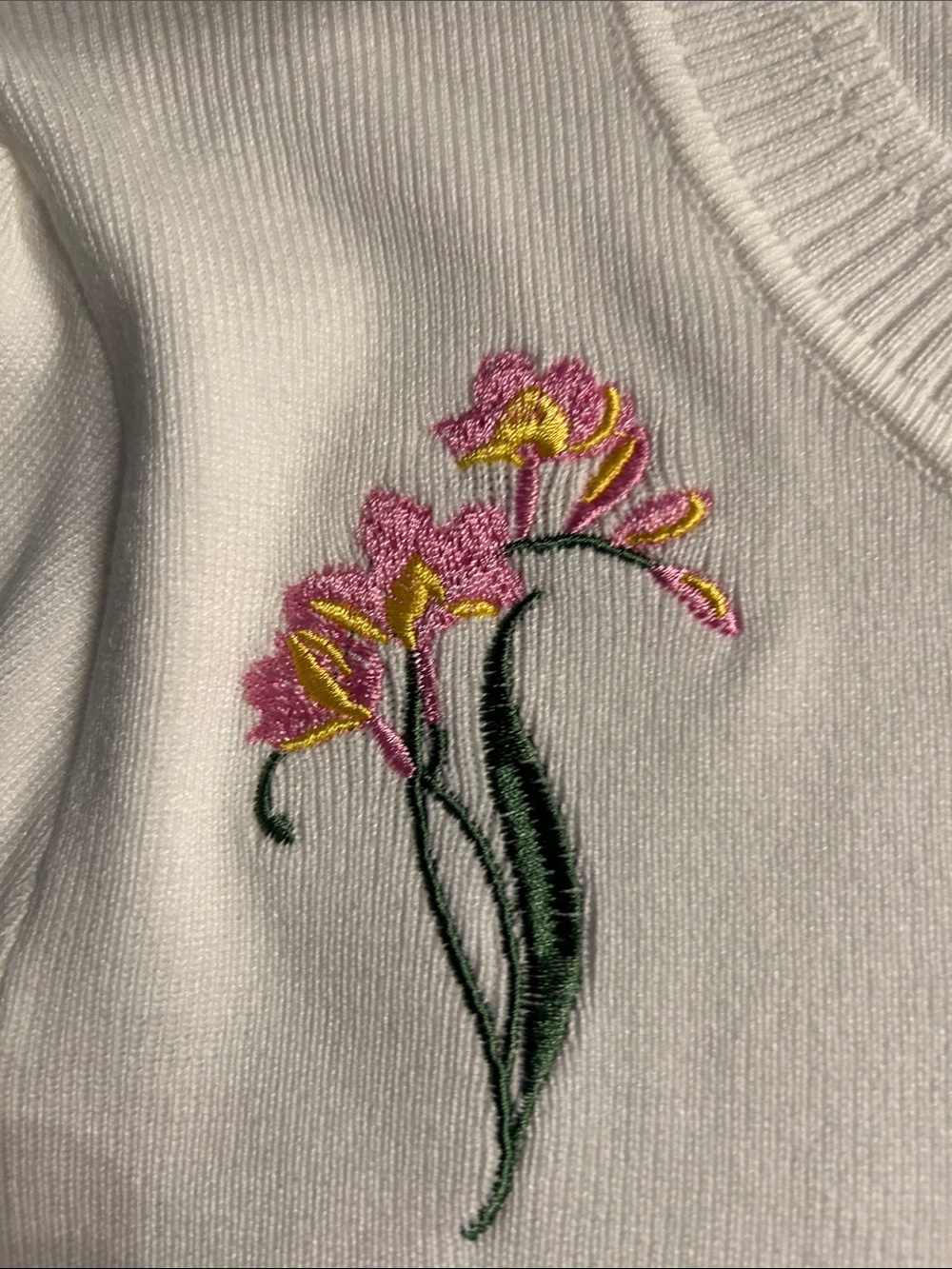 Free Assembly White Floral Embroidered Short-Sleeve Cardigan - Picture 8 of 16